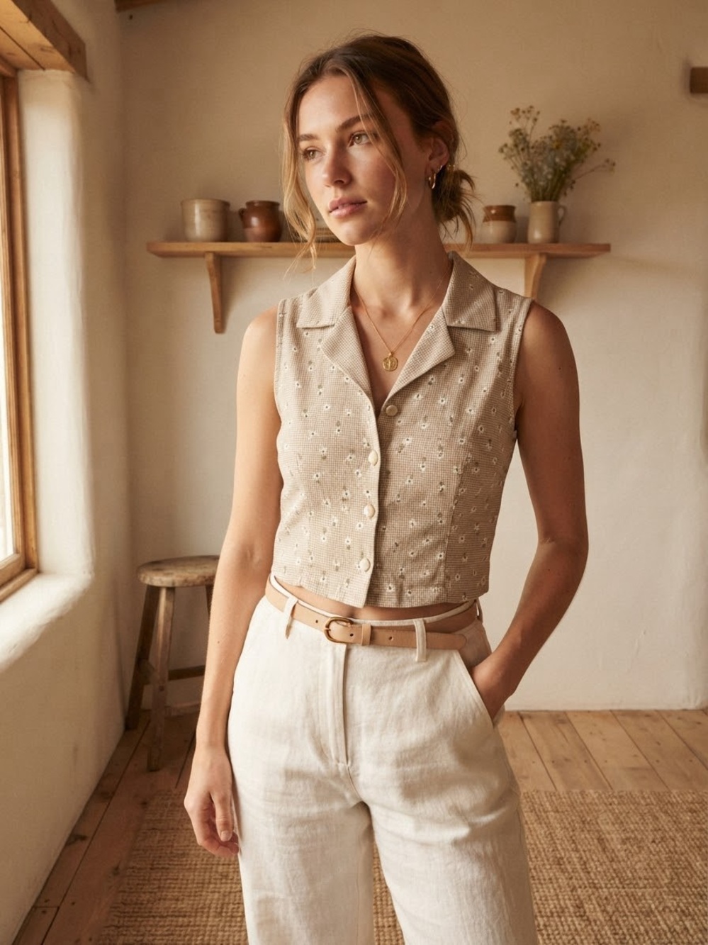 MAURICES| Shirt Vest | Floral Print Tailored Cottagecore Vintage| Size S